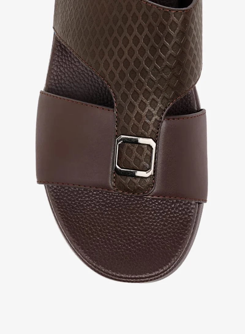 LBL by Shoexpress TAN Men's Textured Slip-On Sandals with Metallic Detail Ramadan Collection for Men | Best Price UAE