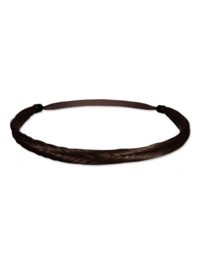 Mia Fishtail Braidie Synthetic Hair Braided Headband Classic Hair Accessory For Women Teens Girls Casual Dressup Dark Brown - Image 1