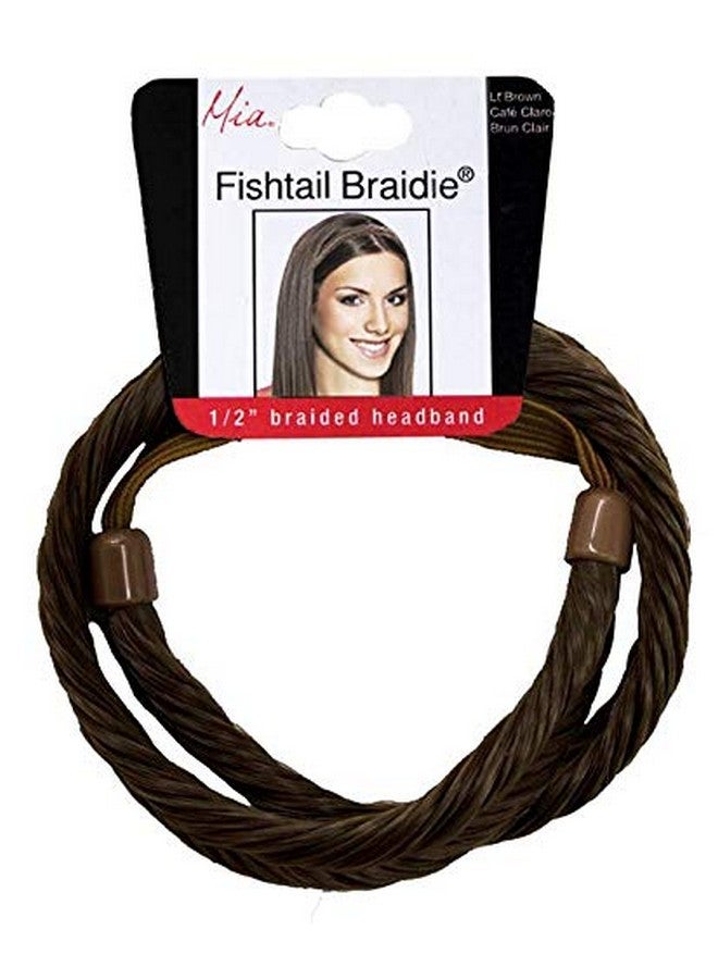 Mia Fishtail Braidie Synthetic Hair Braided Headband Classic Hair Accessory For Women Teens Girls Casual Dressup Dark Brown - Image 2