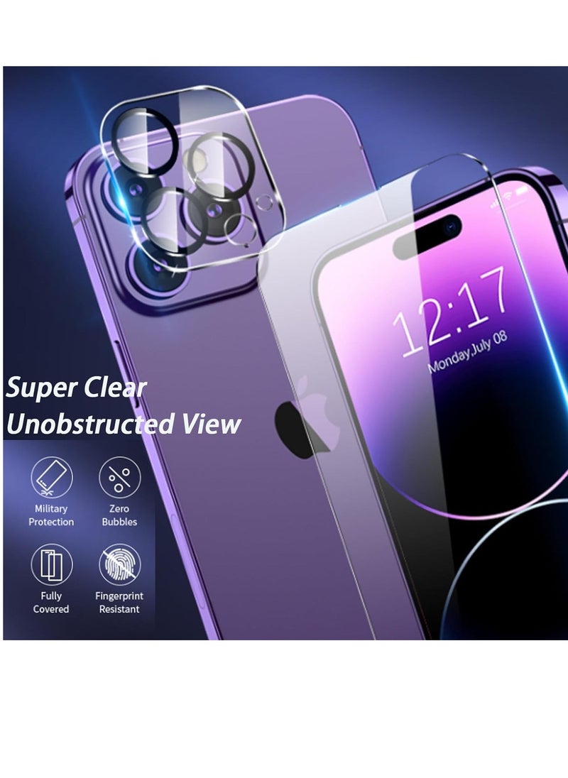 vesus [3+3 Pack] for iPhone 15 Pro Max Screen Protector with Camera Lens Protector, 9H Tempered Glass Film, HD Clear Sensitive Full Coverage Protector for iphone 15 Pro Max (iphone 15 Pro Max) - Image 3