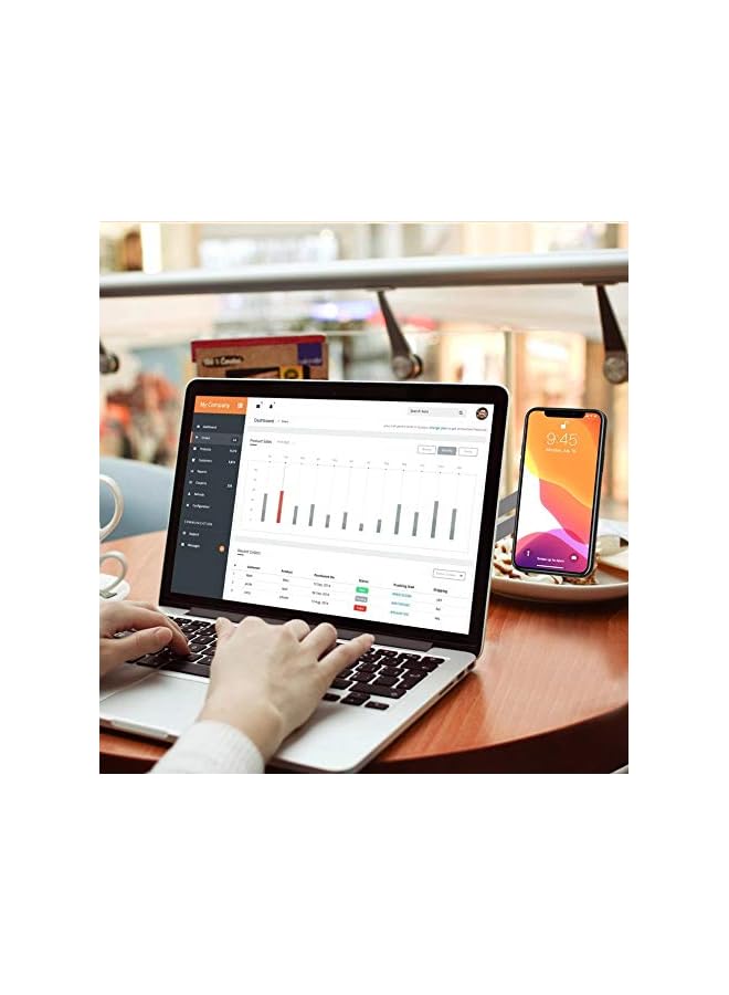 S-TOP Silver Side Mount Clip-on Magnetic Monitor Laptop Phone Stand, Adjustable Cellphone Extension Bracket, Universal Holder Compatible with All Smartphones for Office Home - Image 3