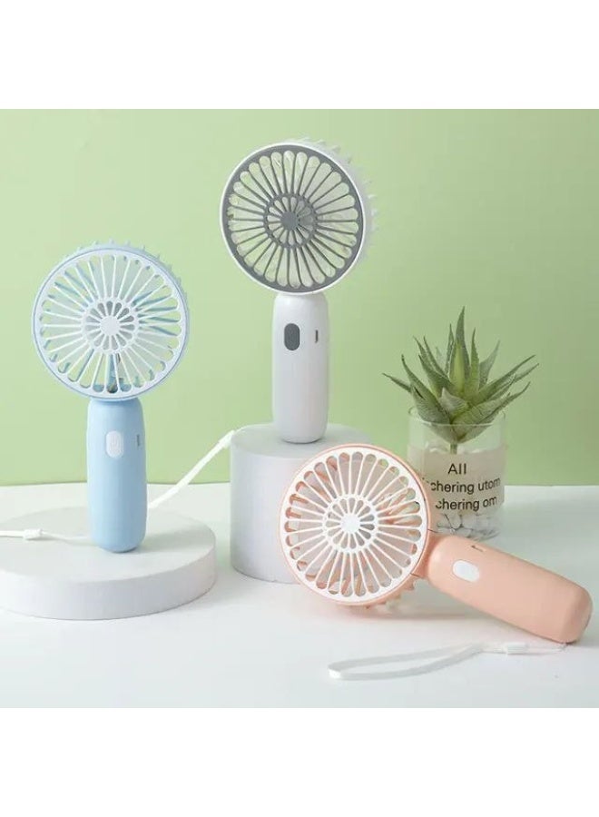 Mini Portable Hand Fan - Powerful Brushless Motor Small Fan, 3-Speeds, USB Rechargeable Fan with Base for Travel, Office, Kitchen, Face Makeup and Outdoor Use - Image 1