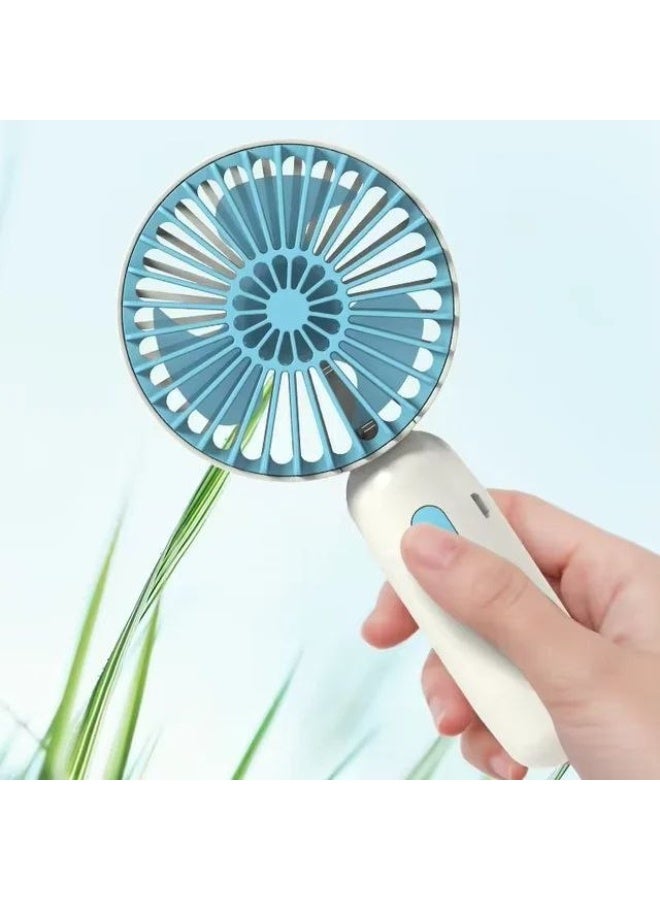 Mini Portable Hand Fan - Powerful Brushless Motor Small Fan, 3-Speeds, USB Rechargeable Fan with Base for Travel, Office, Kitchen, Face Makeup and Outdoor Use - Image 2