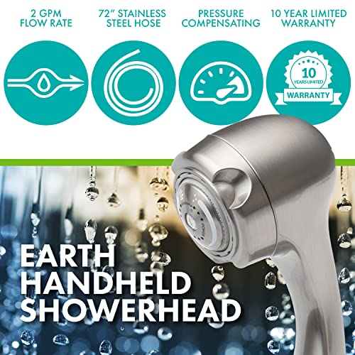 Niagara Conservation Water-Efficient 2.0 GPM Earth Massage 3-Spray Handshower in Brushed Nickel, N2935BN - Image 2