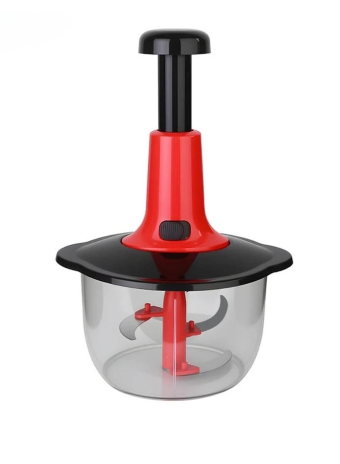 مفرمة لحوم وخضراوات يدوية متعددة الوظائف للاستخدام المنزلي، خلاط أوتوماتيكي لطهي وحشو اللحوم المفرومة بأحجام صغيرة - أحمر - Image 1