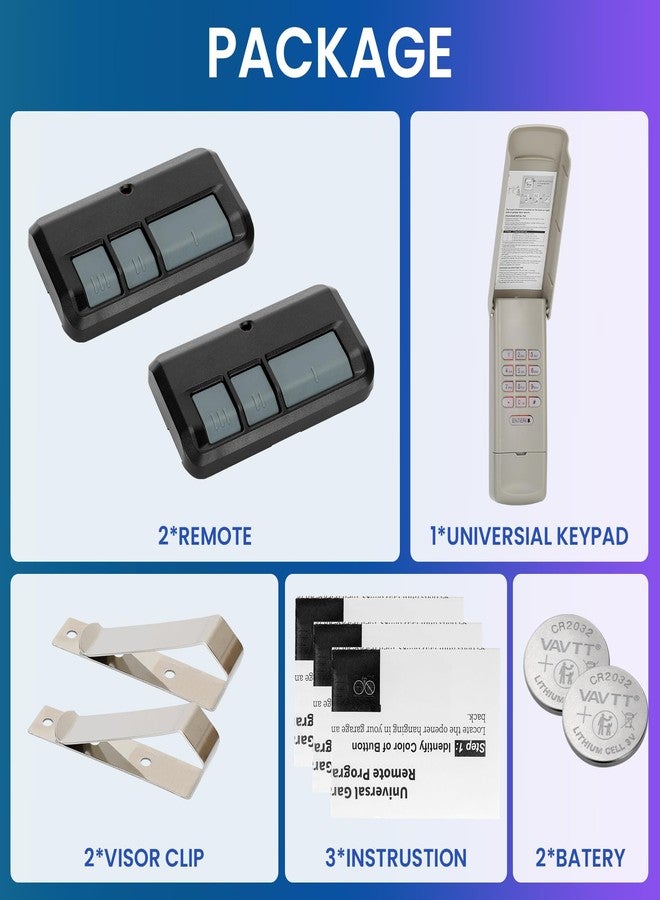 Pevxou 877max 893max for liftmaster Garage Door Opener Keypad Remote, 2 Garage Door Opener Remote 893lm 373lm 371lm, 1 Garage Door Keypad 877max G940EV-P2 CMXZDCG440 - Image 5
