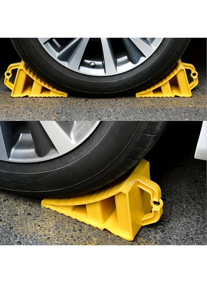 2 Pack Black Heavy Duty RV Wheel Chocks with Handles for Trailers Campers Vehicles - Image 3