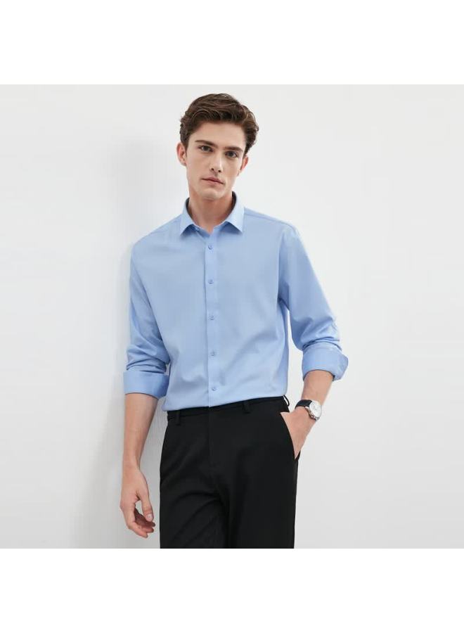 Septwolves Seven Wolves Men's Long Sleeve Shirt Autumn Business Casual Wrinkle-free Easy Care Shirt For Young And Middle-aged Office Commuters Men's Wear - Image 1