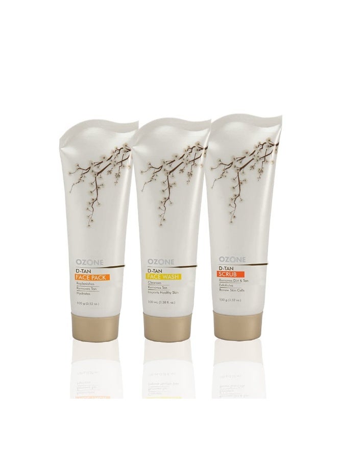 أوزون مجموعة دي تان إكستنشن كومبو (غسول للوجه + كريم للوجه + كريم للوجه + مقشر للوجه) - لإزالة التسمير الشمسي - 300 جم - Image 1