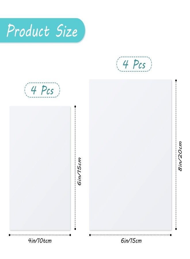 Hotop 8 Pieces Sublimation Aluminum Photo Sign Metal Blank Photo Board Sublimation Picture Panel Wall Art Aluminum Plate for Wedding DIY Printing Bedroom Living Room, White(6 x 8 Inch, 4 x 6 Inch) - Image 2