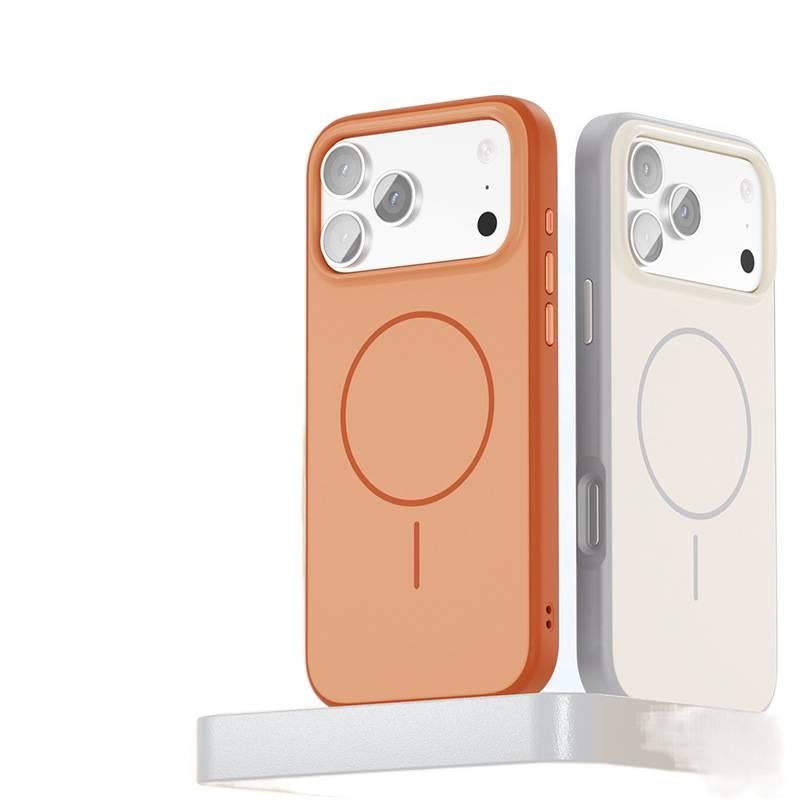 LS غطاء MagSafe بAcrylic لـ iPhone 15 / 15 Plus / 15 Pro / 15 Pro Max مع حماية من السقوط ومغناطيس قوي مع مقاوم للصدمات مع تصميم بلوك الألوان مع فتحة كاميرا كبيرة باللون وردي مغناطيسي. - Image 2