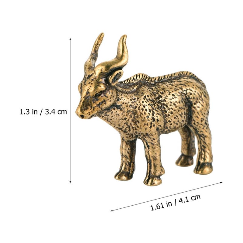 Golden Brass Feng Shui Antelope Sculpture Set Of 3 Mini Figurines Home Office Desk Decor 4 1X3 4CM - Image 3