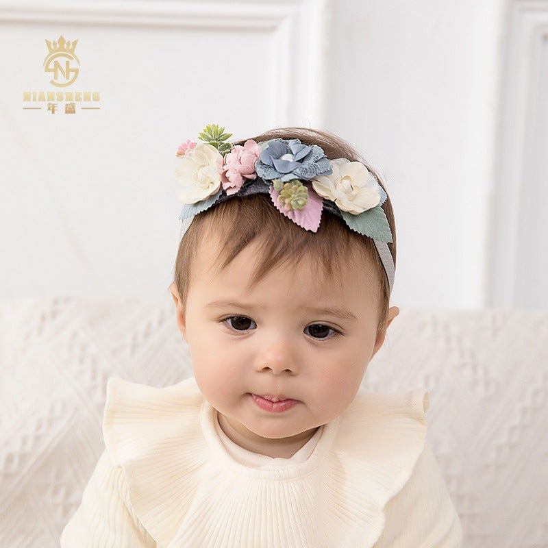 New Arrival Headwear Jk Style Mesh Yarn Pearl Mosaic Flower Green Leaf Lolita Princess Hair Band - Image 2