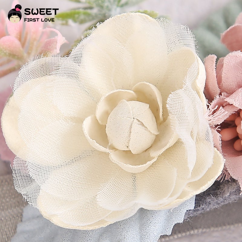 New Arrival Headwear Jk Style Mesh Yarn Pearl Mosaic Flower Green Leaf Lolita Princess Hair Band - Image 5