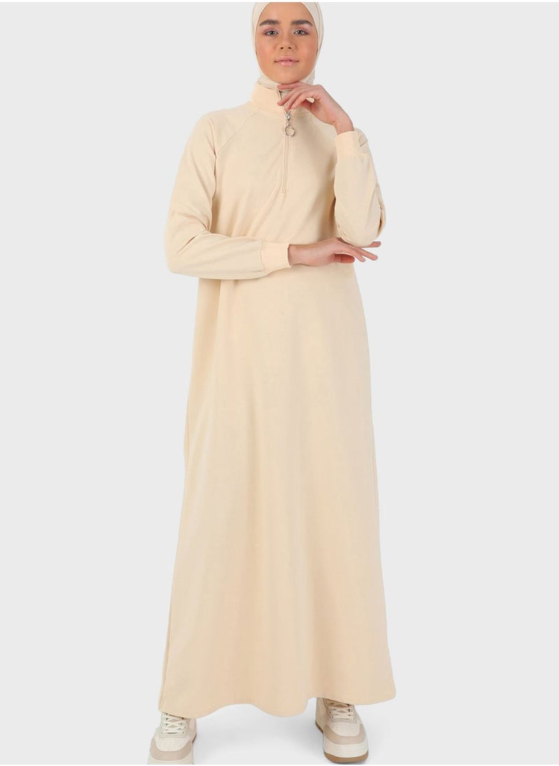 Refka by modanisa - Cuffed Sleeve Knitted Dress - Image 1