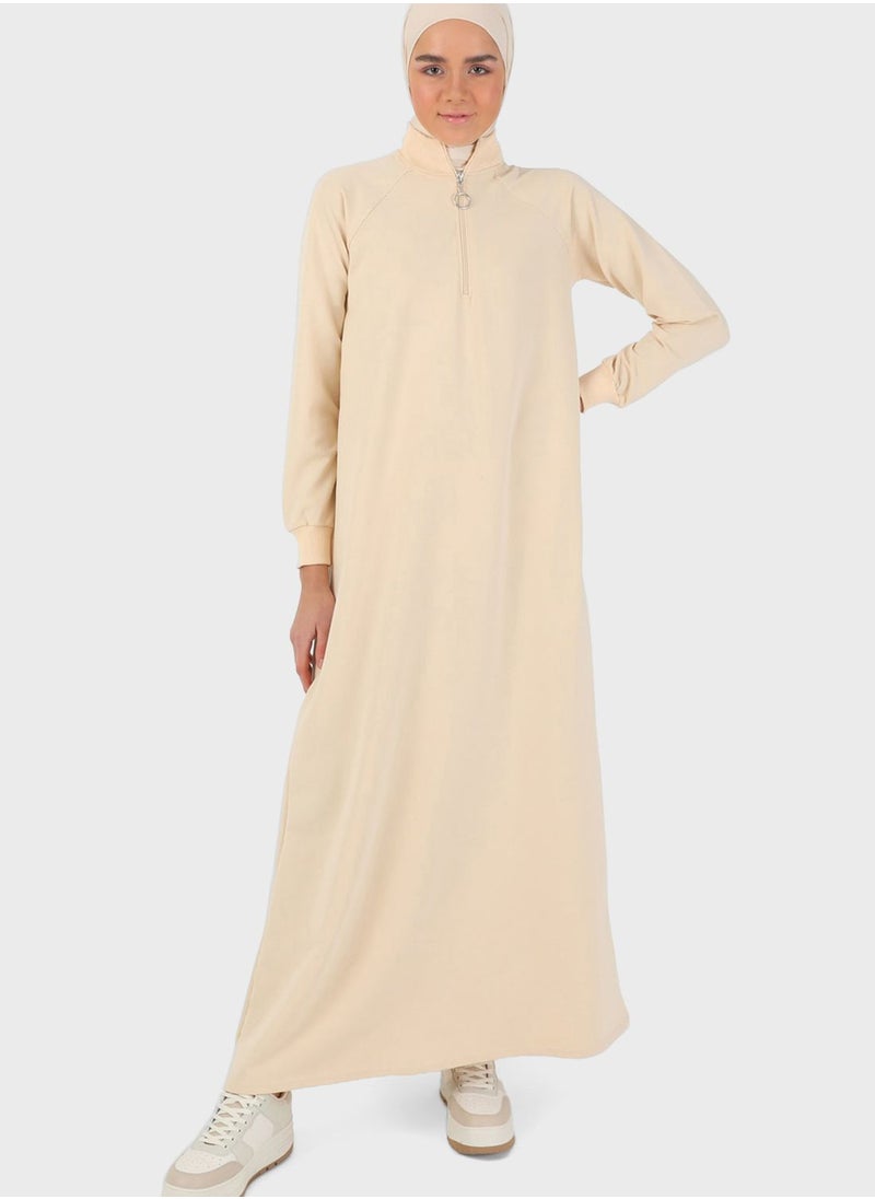 Refka by modanisa - Cuffed Sleeve Knitted Dress - Image 1