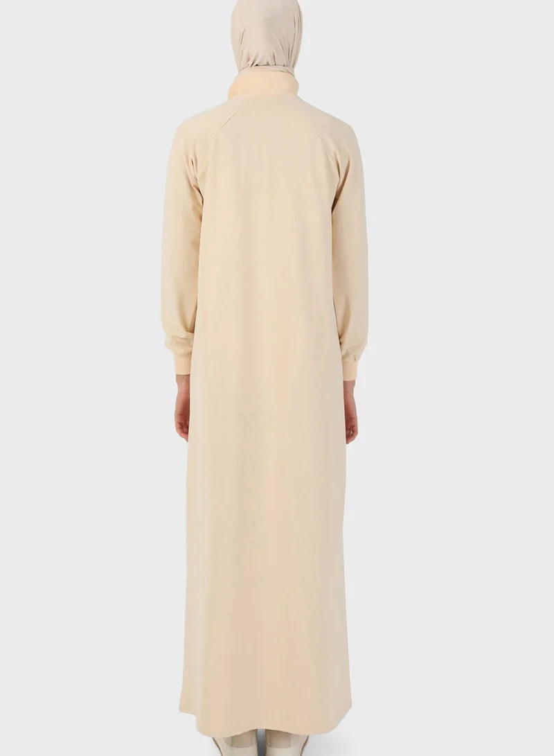 Refka by modanisa Cuffed Sleeve Knitted Dress