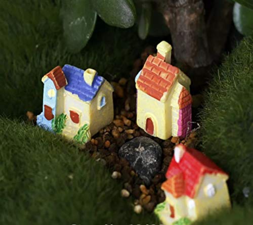 BHOOLU&GOOLU Colorful Mini Cottage Villadom House Showpieces - 4 pcs/Set - Image 4