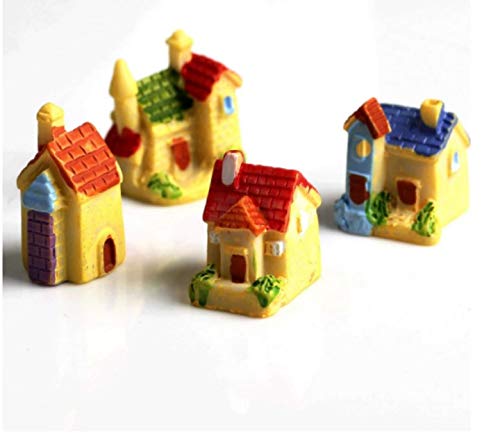 BHOOLU&GOOLU Colorful Mini Cottage Villadom House Showpieces - 4 pcs/Set - Image 2