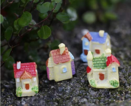BHOOLU&GOOLU Colorful Mini Cottage Villadom House Showpieces - 4 pcs/Set - Image 3