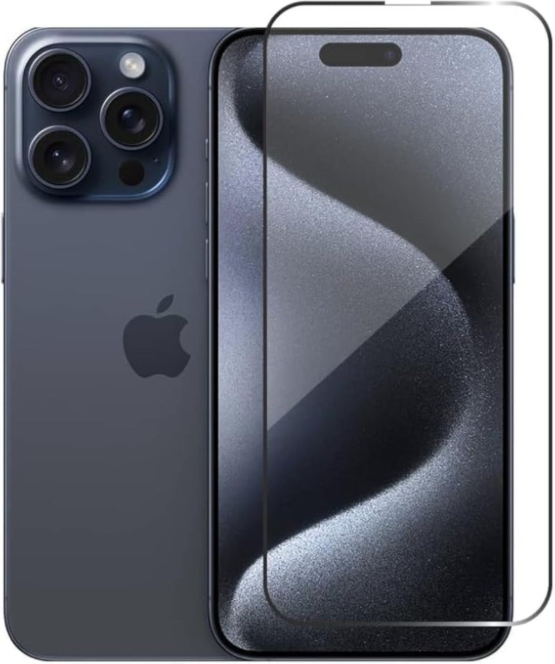 واقي شاشة Dl3 Mobilak لهاتف iPhone 15 Pro، فيلم زجاجي مقوى لهاتف iPhone 15 Pro مقاس 6.1 بوصة، واقي شاشة للهاتف المحمول بدرجة صلابة 9H، مقاوم للخدش والكسر والصدمات، خالٍ من الفقاعات، فائق المقاومة، عالي الوضوح