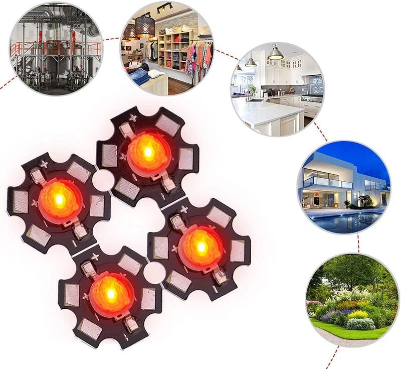 klarako 25 Pcs LED Chips, 3W High Power LED Lamp Beads Emitter Diode Chips for DIY Lighting Fixtures(Red) - Image 2