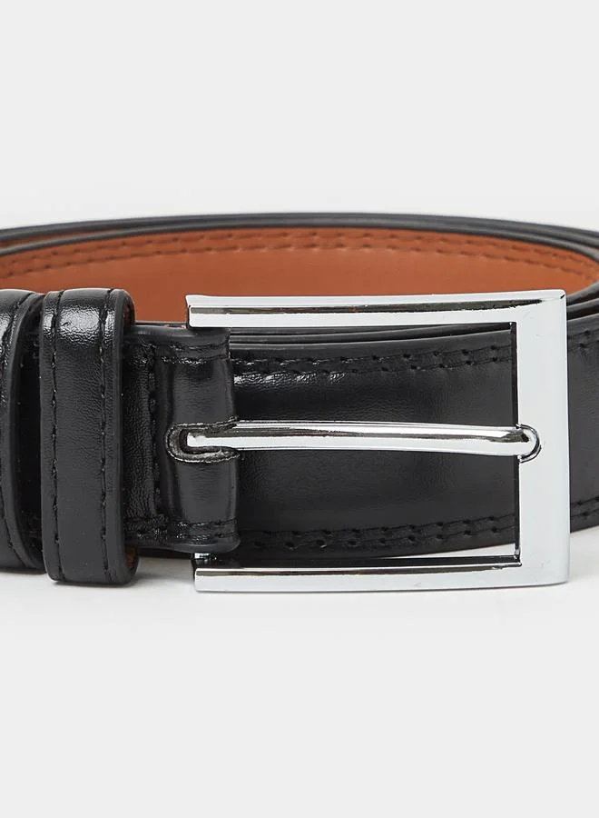 ستايلي Black Solid Belt with Buckle