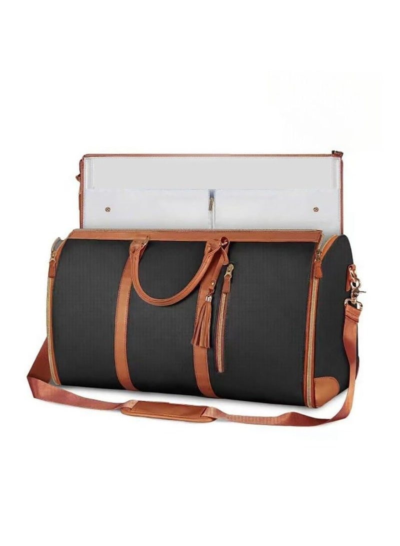 XiuWoo Travel Bag, Pu Leather 2 In 1 Travel Bag, Garment Bag, Convertible Waterproof Duffle Bag With Shoe Pouch And Removable Shoulder Strap  - Image 5