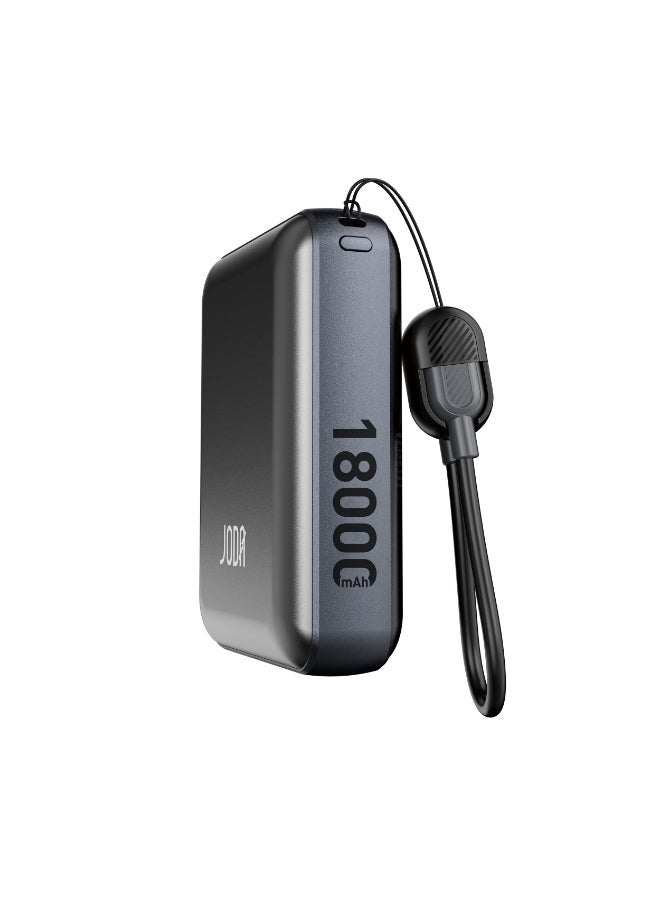 JODA Metix 18 Power Bank 18000mAh 22.5W PD With Cabel USB-C  Portable Charger ⚡🔋Fast Charging Power Bank ⚡18000 mAh Power Bank 🔋USB-C Power Bank 🔌PD Fast Charging Power Bank ⚡3-Port Power Bank 📱22.5W Fast Charger ⚡Power Bank for Smartphones 📱USB-A and USB-C Charger 🔌Portable Power Bank for Travel ✈️Charger for iPhone & Samsung 📱 - Image 3