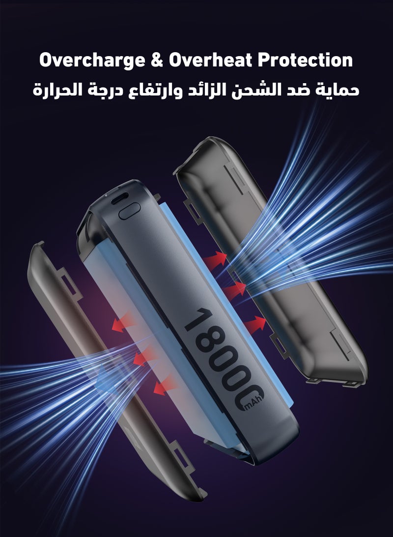 JODA Metix 18 Power Bank 18000mAh 22.5W PD With Cabel USB-C  Portable Charger ⚡🔋Fast Charging Power Bank ⚡18000 mAh Power Bank 🔋USB-C Power Bank 🔌PD Fast Charging Power Bank ⚡3-Port Power Bank 📱22.5W Fast Charger ⚡Power Bank for Smartphones 📱USB-A and USB-C Charger 🔌Portable Power Bank for Travel ✈️Charger for iPhone & Samsung 📱 - Image 5
