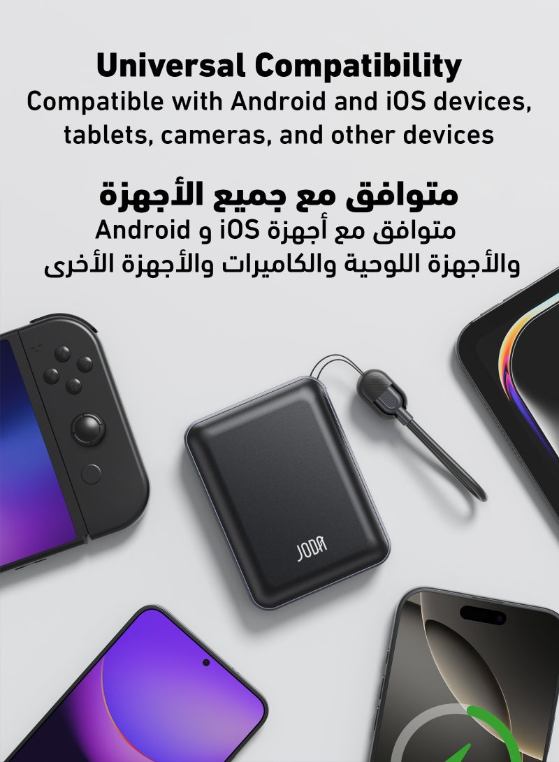 JODA Metix 18 Power Bank 18000mAh 22.5W PD With Cabel USB-C  Portable Charger ⚡🔋Fast Charging Power Bank ⚡18000 mAh Power Bank 🔋USB-C Power Bank 🔌PD Fast Charging Power Bank ⚡3-Port Power Bank 📱22.5W Fast Charger ⚡Power Bank for Smartphones 📱USB-A and USB-C Charger 🔌Portable Power Bank for Travel ✈️Charger for iPhone & Samsung 📱 - Image 3