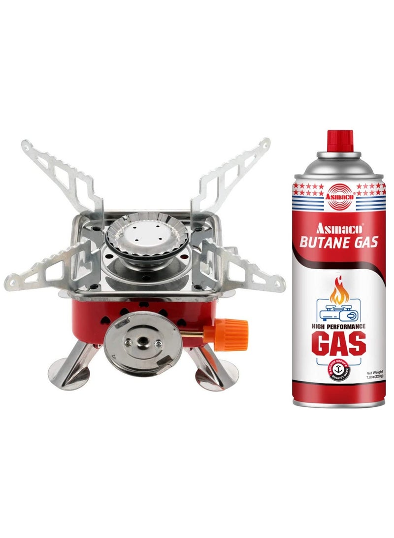 Asmaco Camping Stove Collapsible Gas Stove 2800w Portable Outdoor Stainless Steel Gas Stove Burners Picnic Furnace With Butane Gas - Image 1