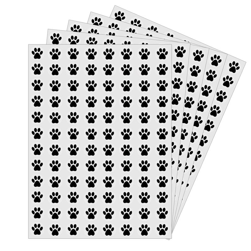 Yeachlaing 0.5 Inch Black Paw Print Stickers,Self Adhesive for Scrapbooking/Kid DIY Arts Crafts/Reward Stickers Teachers Sticker - Image 1