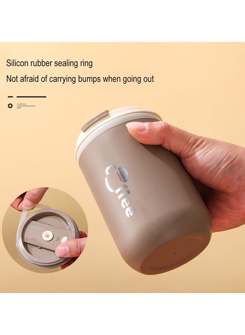 17 oz Travel Mug, Stainless Steel Vacuum Insulated Tumbler with Silicone Straw, Double Walled Travel Tumbler Insulated Coffee Cups, Reusable To Go Mug for Hot Ice Coffee Tea - Image 4