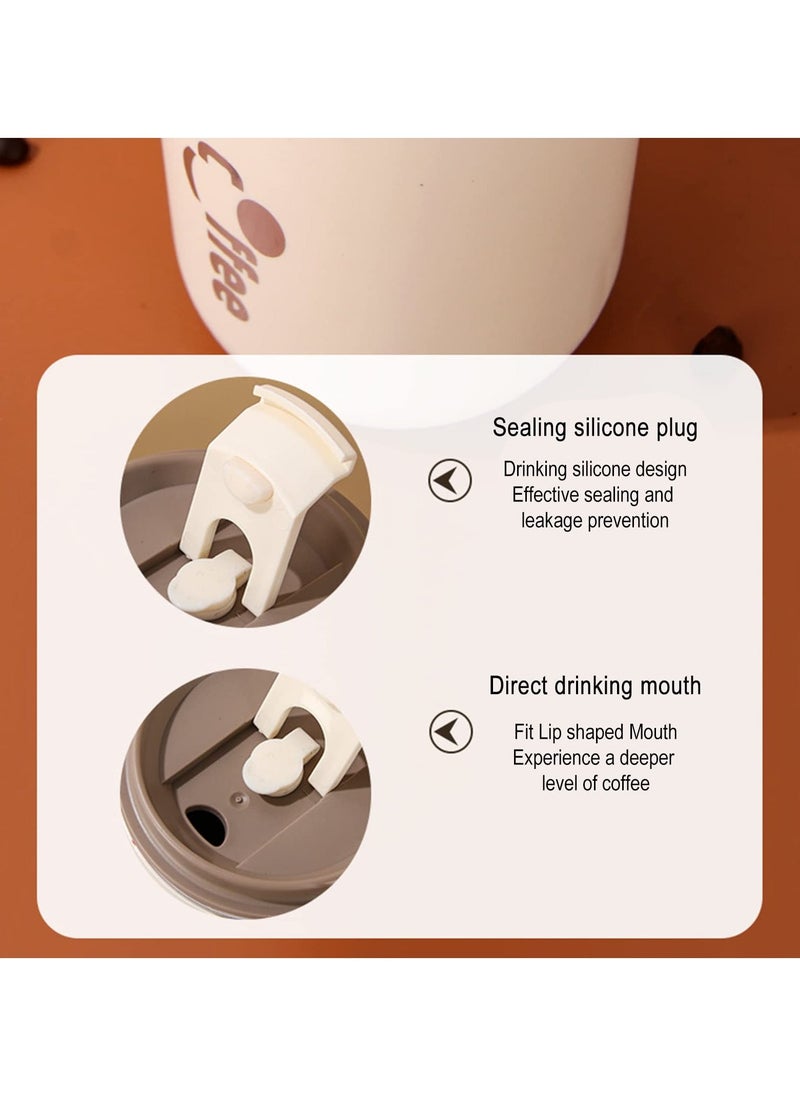 17 oz Travel Mug, Stainless Steel Vacuum Insulated Tumbler with Silicone Straw, Double Walled Travel Tumbler Insulated Coffee Cups, Reusable To Go Mug for Hot Ice Coffee Tea - Image 5