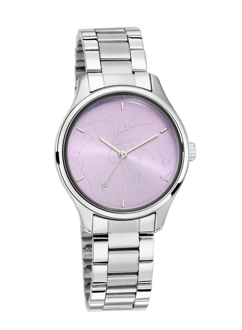 فاستراك ساعة فاست تراك تريبستر مينا بنفسجي بحزام ستانلس ستيل للبنات - Image 1