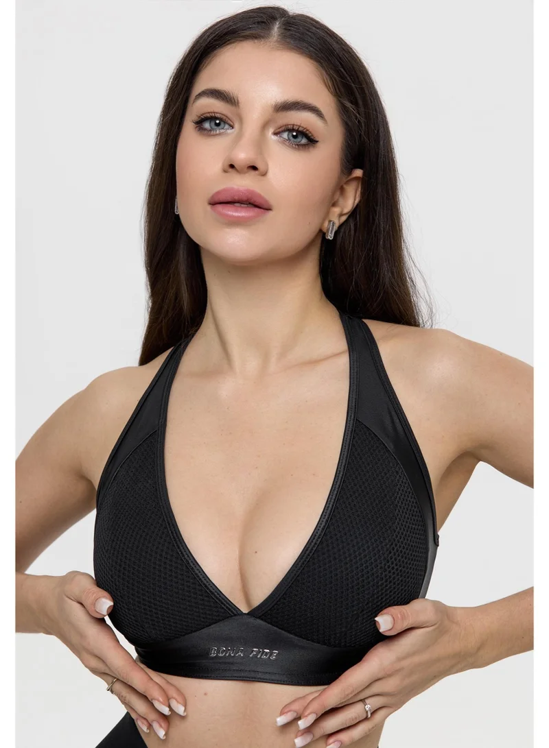 Bona Fide  Bona Fide Sport Escort Top Black – Sculpting Deep V Sports Bra for Women | Best Price UAE