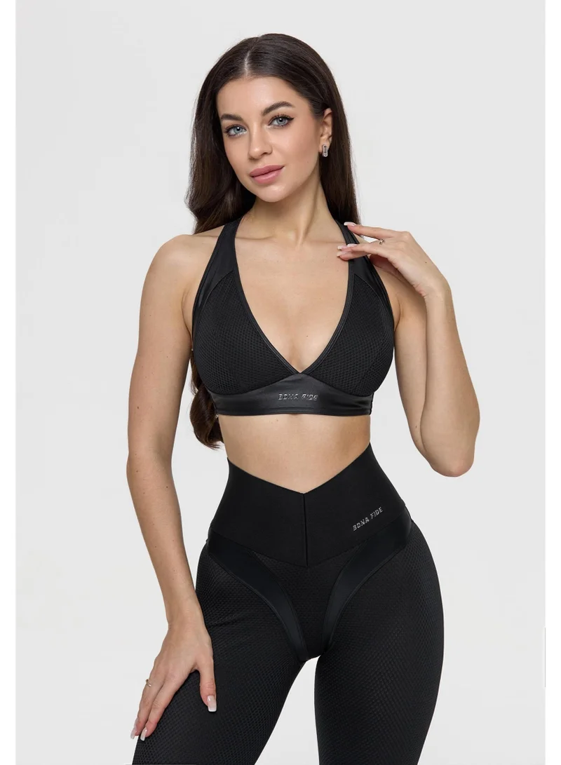 Bona Fide  Bona Fide Sport Escort Top Black – Sculpting Deep V Sports Bra for Women | Best Price UAE