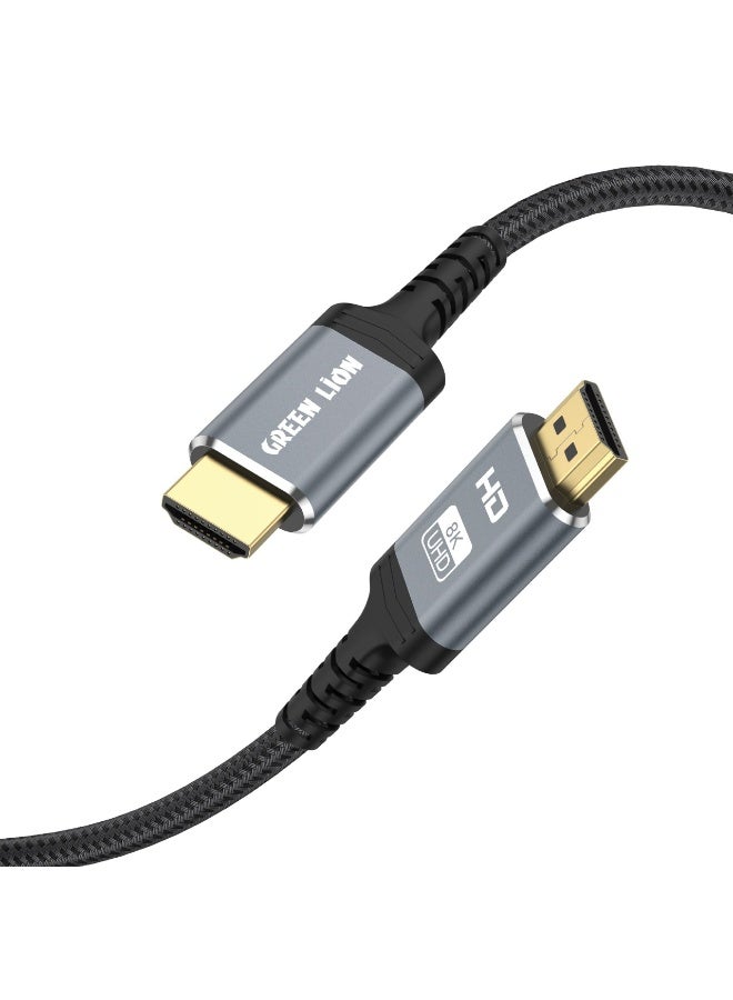 GREEN LION HDMI Cable 8K Resolution Support with 48Gbps High Speed / 2.1 HDMI Version / Universal Compatibility / Aluminum Shell / Gold-Plated HDMI / Ultra HD - Black - Image 1