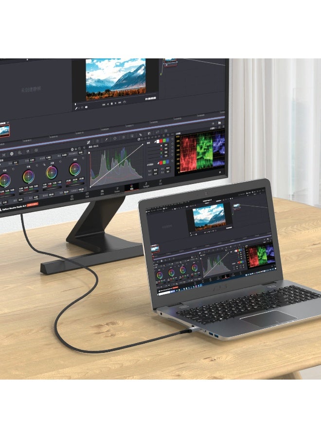 GREEN LION HDMI Cable 8K Resolution Support with 48Gbps High Speed / 2.1 HDMI Version / Universal Compatibility / Aluminum Shell / Gold-Plated HDMI / Ultra HD - Black - Image 2