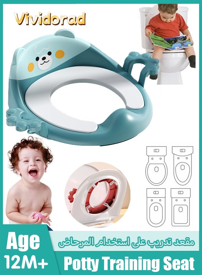 فيفيدوراد مقعد مرحاض مانع للانزلاق للأطفال الصغار، مقعد تدريب على استخدام المرحاض للأولاد والبنات، مقعد تدريب على استخدام المرحاض مع وسادة ناعمة قابلة للفصل، مقبض متين ومسند ظهر. - Image 1