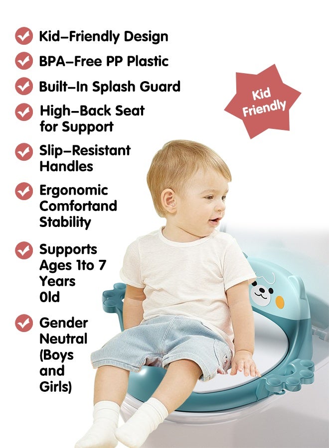 فيفيدوراد مقعد مرحاض مانع للانزلاق للأطفال الصغار، مقعد تدريب على استخدام المرحاض للأولاد والبنات، مقعد تدريب على استخدام المرحاض مع وسادة ناعمة قابلة للفصل، مقبض متين ومسند ظهر. - Image 2