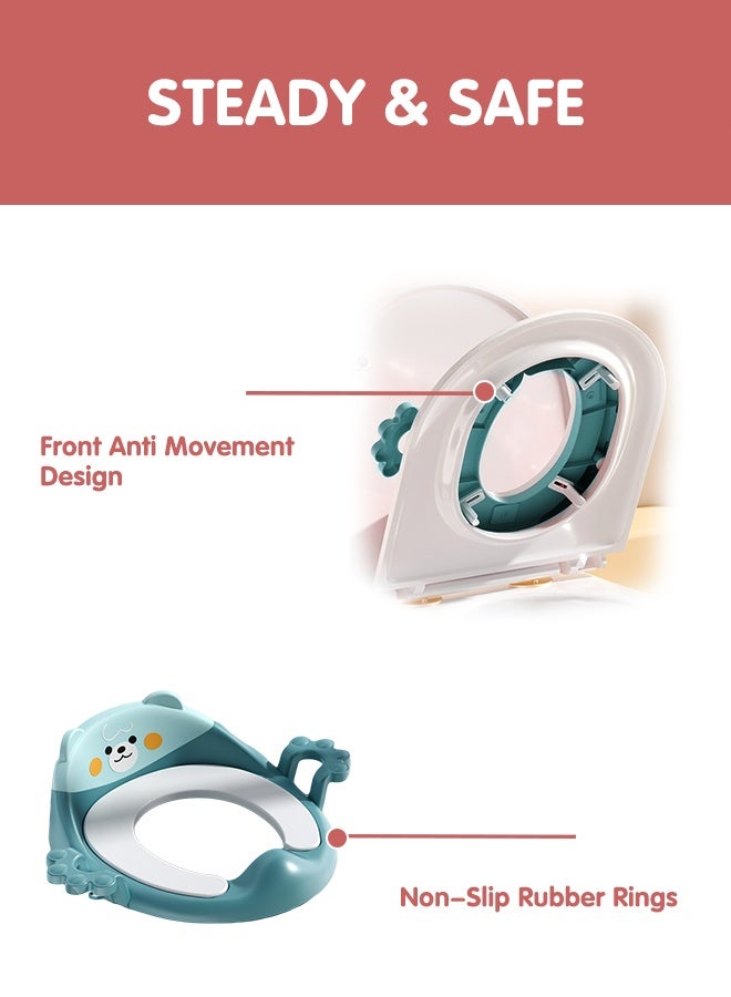 فيفيدوراد مقعد مرحاض مانع للانزلاق للأطفال الصغار، مقعد تدريب على استخدام المرحاض للأولاد والبنات، مقعد تدريب على استخدام المرحاض مع وسادة ناعمة قابلة للفصل، مقبض متين ومسند ظهر. - Image 5