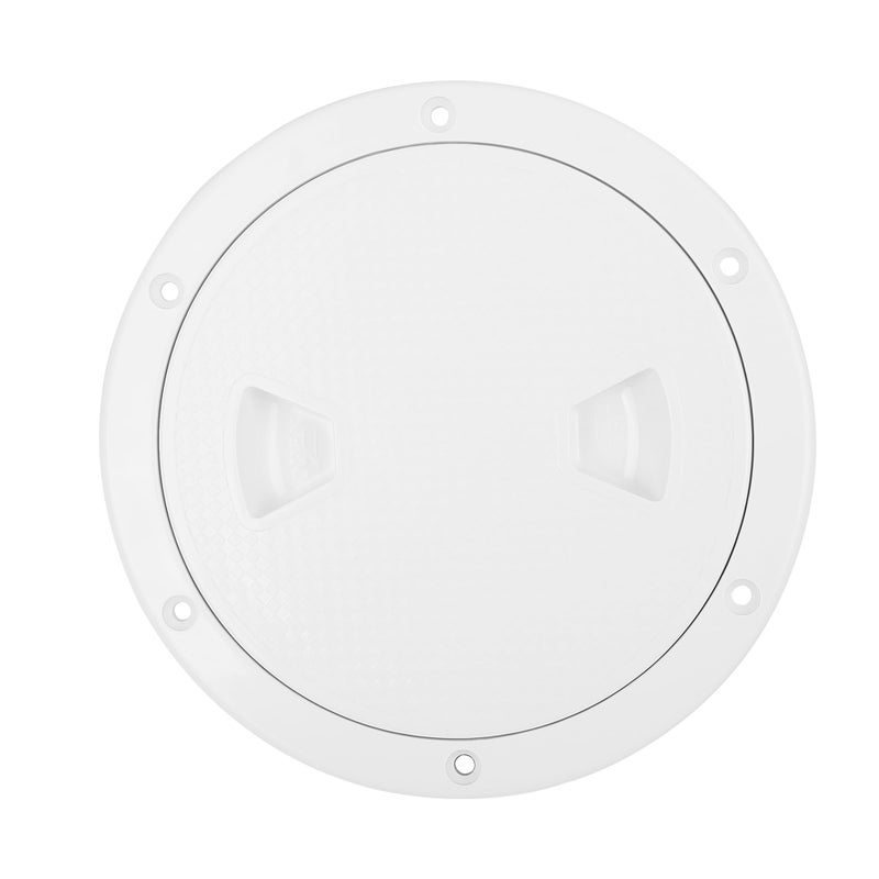X AUTOHAUX X AUTOHAUX 4" White Circular Non Slip ABS Inspection Hatch Deck Plate with Detachable Cover - Image 1