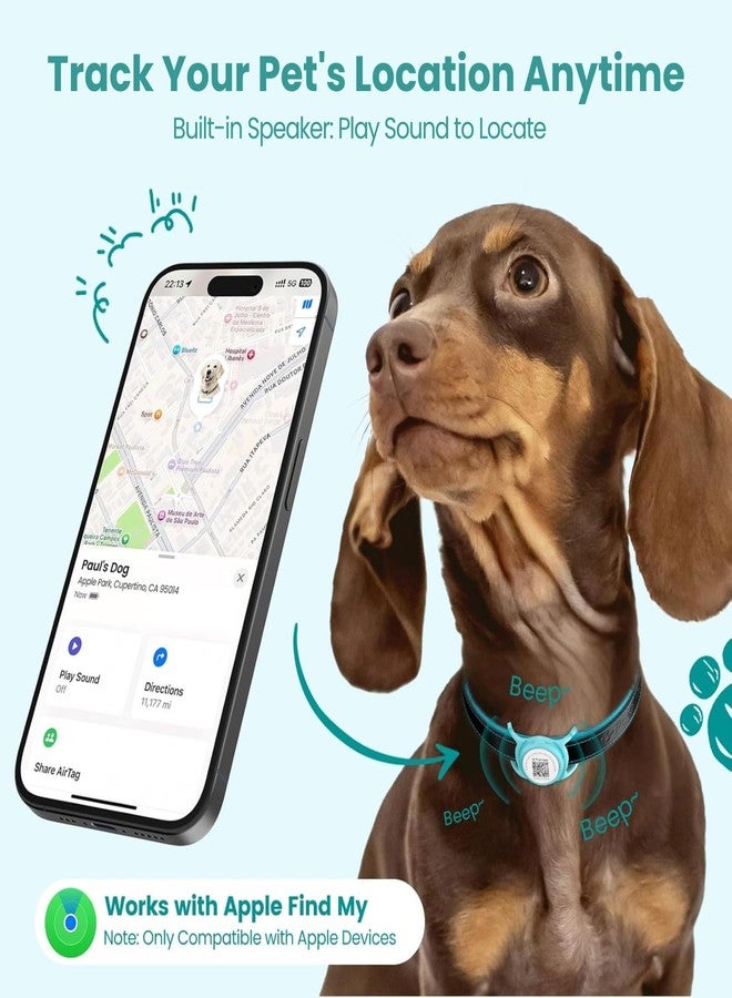 جهاز تتبع الحيوانات الأليفة الذكي PawView - جهاز تتبع موقع الكلاب مع حامل، بدون رسوم شهرية، تتبع فوري، متوافق مع نظام iOS فقط، مزود بخاصية الاتصال في حالات الطوارئ، يدوم طويلاً، جهاز تتبع مضاد للضياع للقطط، مزود بأحزمة للحقائب - Image 3