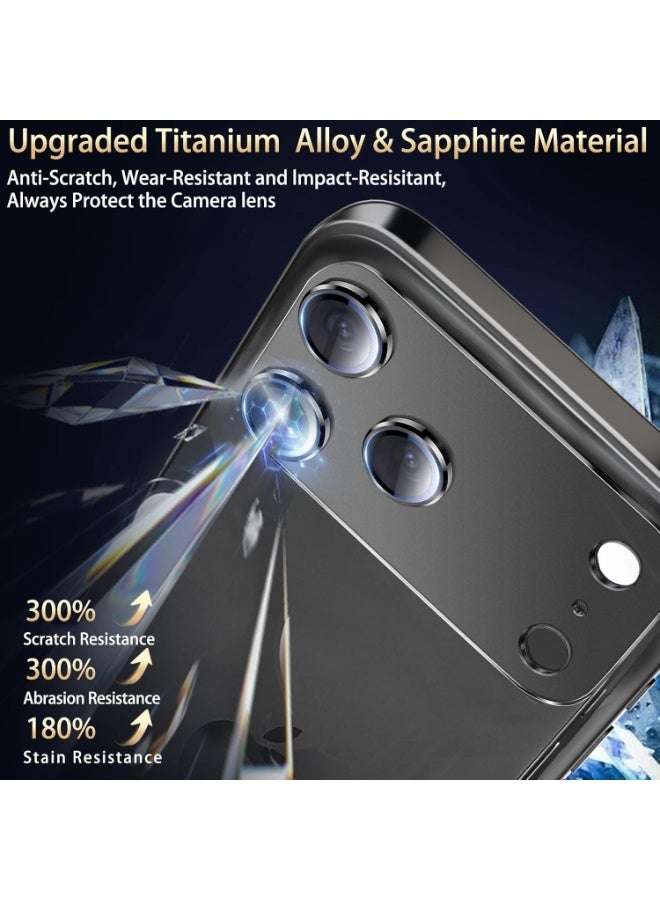 For iPhone 17 Pro Camera Lens Protector [Drop Protection] [Full Coverage] [3D Metal] [Case Friendly] Tempered Glass Camera Cover — Black - Image 2