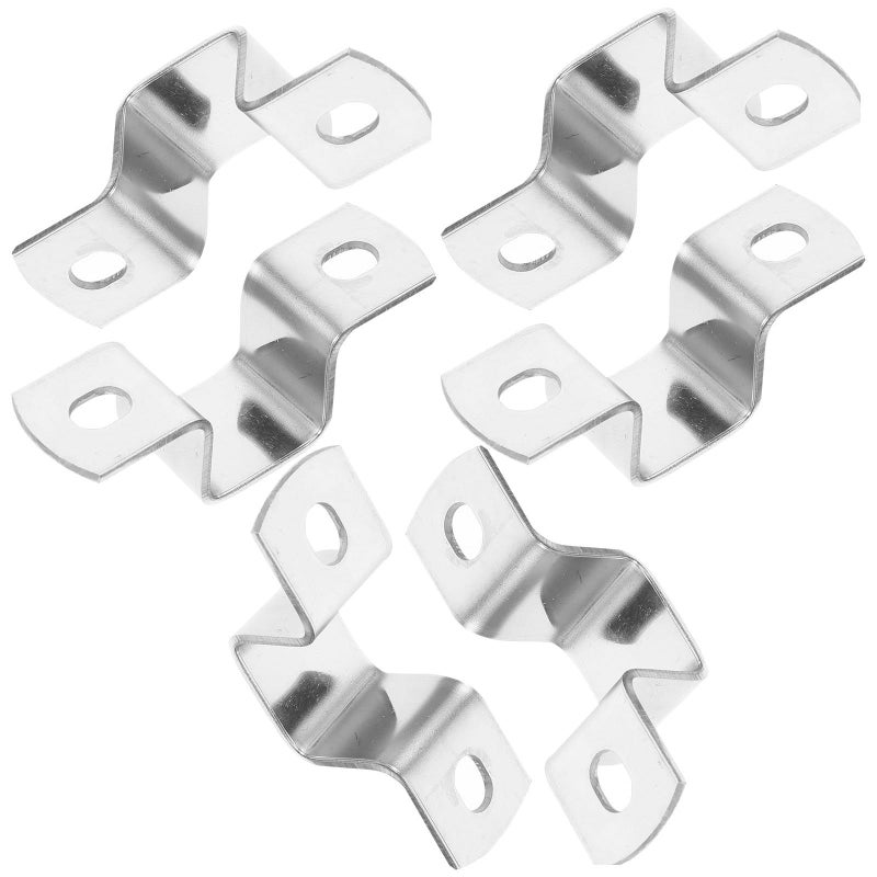 6Pcs 20x20mm Stainless Steel U Type Tube Clamps Square Bracket Fasteners For Plumbing Woodworking - Image 2