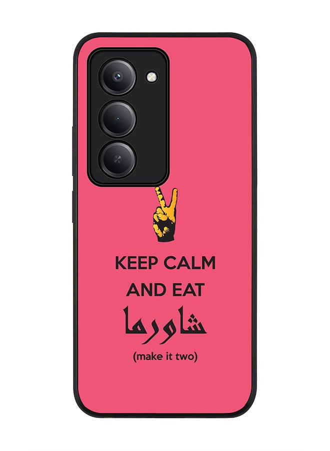 Stylizedd For Xiaomi Redmi 15 5G Case,Slim fit Camera Protection, Shockproof Thin Phone cover  - Keep Calm And Eat Shawarma (Pink) - Image 1