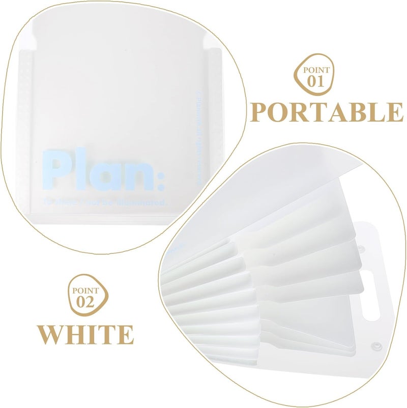 Accordion File Folder A4 Vertical Expandable Document Organizer with Multiple Layers Plastic File Folder for Office and School Document Protection White - Image 3