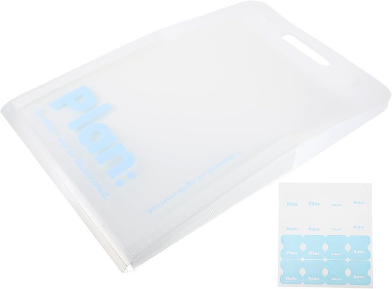 Accordion File Folder A4 Vertical Expandable Document Organizer with Multiple Layers Plastic File Folder for Office and School Document Protection White - Image 1